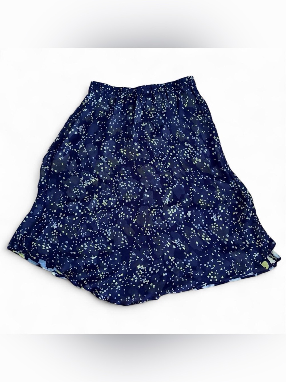 Coldwater Creek purple/yellow floral reversible layered buttery soft  skirt SzXL